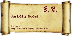 Barbély Noémi névjegykártya
